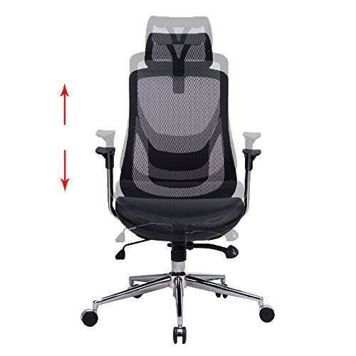 VIVA OFFICE High Back Mesh Chair Executive Managerial Chair With Adjustable HeadrestUpgraded Armrest And Great Lumbar Support Viva1168F1K 0 1 